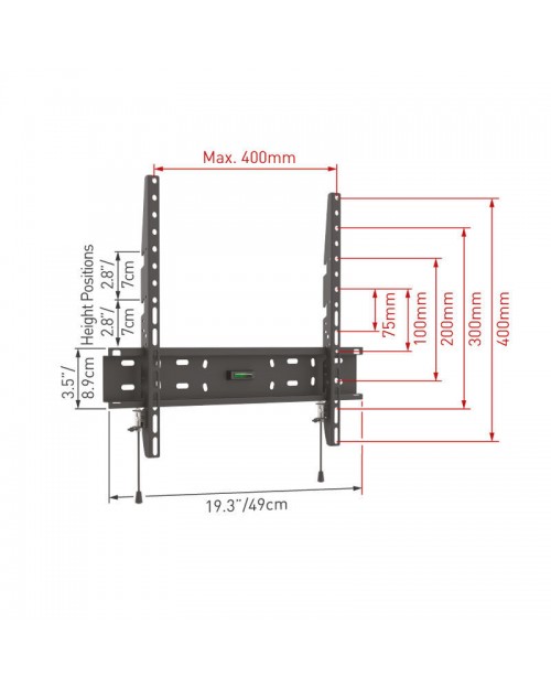 Βάση Τηλεόρασης Τοίχου E30.B Barkan 19" - 65" Σταθερή  950022