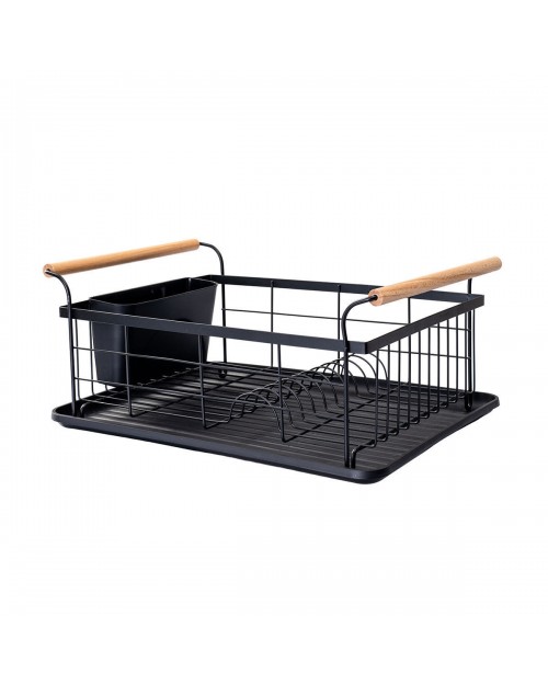 ΠΙΑΤΟΘΗΚΗ BAMBOO ESSENTIALS ΜΕΤΑΛΛΙΚΗ ΜΕ ΛΑΒΕΣ 44x32x20cm ΜΑΥΡΗ ESTIA 01-12885