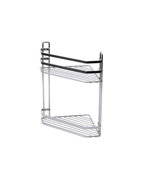 ΕΤΑΖΕΡΑ ELEGANT ΜΕΤΑΛΛΙΚΗ ΓΩΝΙΑΚΗ 2 ΘΕΣΕΩΝ 32x28x18cm ΧΡΩΜΙΟΥ ESTIA 02-6457