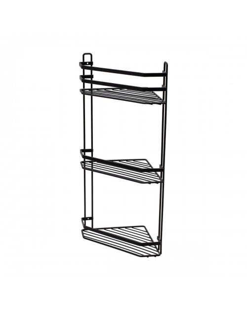 ΕΤΑΖΕΡΑ ELEGANT ΜΕΤΑΛΛΙΚΗ ΓΩΝΙΑΚΗ 3 ΘΕΣΕΩΝ 54x28x18cm ΜΑΥΡΗ ESTIA 02-6488