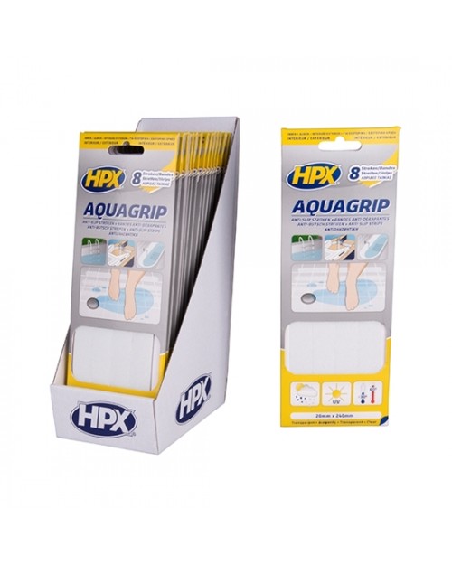 HPX Ταινία Aqua Grip Αντιολισθητική διάφανη 20mmx240mm (8 λωρίδες) 202400122