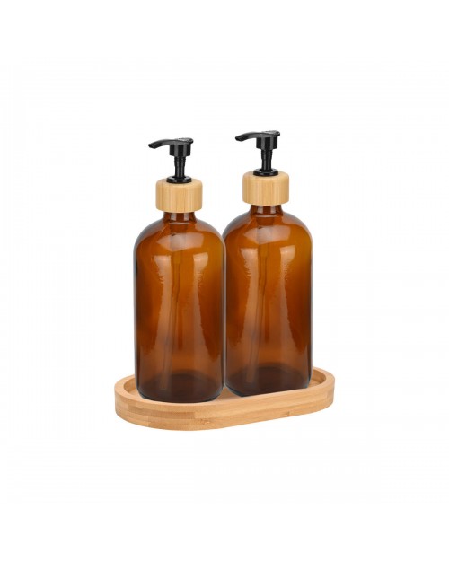 ΑΝΤΛΙΕΣ ΣΑΠΟΥΝΙΟΥ BAMBOO ESSENTIALS ΓΥΑΛΙΝΕΣ 500ml ΣΕΤ 3 ΤΕΜ. ΜΕ ΔΙΣΚΟ ΒΑΜΒΟΟ ESTIA 02-28800