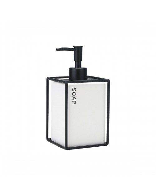 ΑΝΤΛΙΑ ΣΑΠΟΥΝΙΟΥ CAGE 450ML ΚΕΡΑΜΙΚΗ ΛΕΥΚΗ ΜΕ ΜΕΤΑΛΛΙΚΟ ΠΛΑΙΣΙΟ ESTIA 02-30018