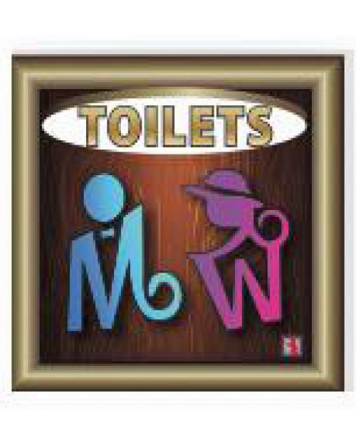 Σήμα 'Toilets' 9.5x9.5εκ. - Αλουμίνιο