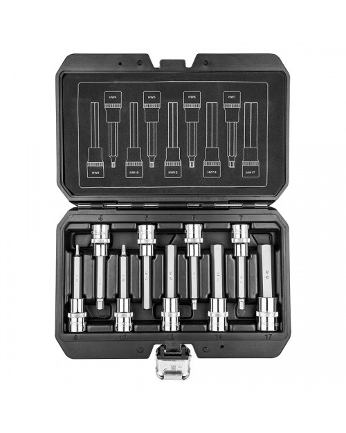 NEO TOOLS Καρυδάκια 1/2" με μύτη Άλλεν μακριά σετ 9τεμ 08-706