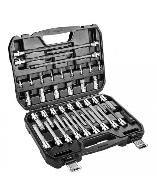 NEO TOOLS Καρυδάκια 1/2" με μύτη Άλλεν, Torx, Spline, Ribe σετ 38τεμ 08-710