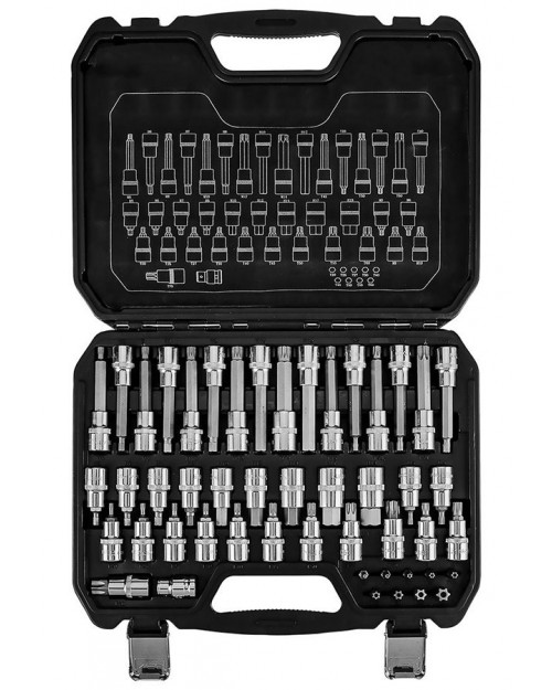 NEO TOOLS Καρυδάκια 1/2" με μύτη Άλλεν, Torx, Spline σετ 49τεμ 08-713