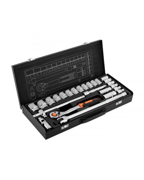 NEO TOOLS Καστάνια με καρυδάκια 1/2" σετ 25τεμ 10-036