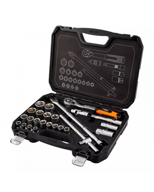 NEO TOOLS Καστάνια με καρυδάκια 1/2" σετ 25τεμ 10-205