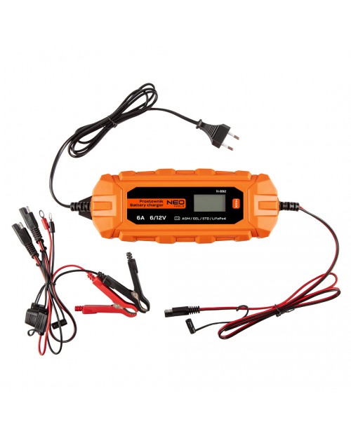 NEO TOOLS Φορτιστής - Συντηρητής μπαταριών αυτόματος 6/12V-6A 11-892