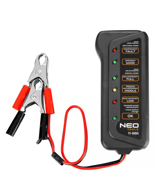 NEO TOOLS Ελεγκτής μπαταριών 12V με LED 11-986