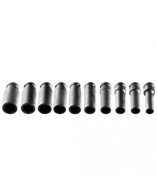 NEO TOOLS Σετ εξάγωνα καρυδάκια 1/2" μακριά 10τεμ. 12-107