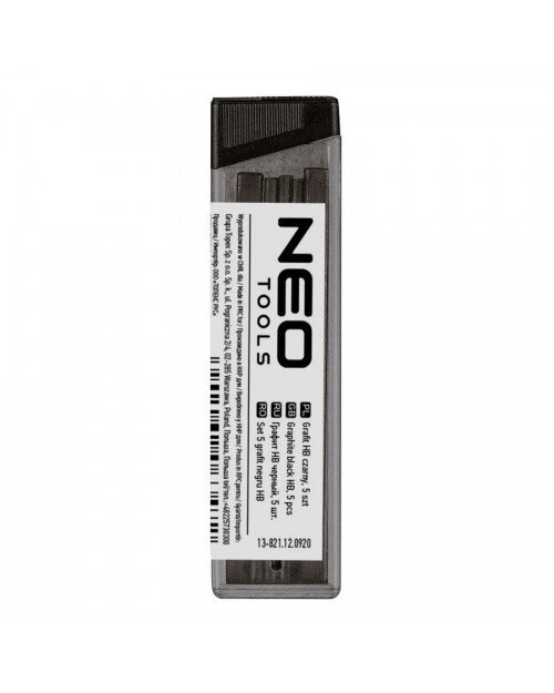 NEO TOOLS Μύτες μολυβιού πλακέ σετ 5τεμ HB μαύρες 13-821