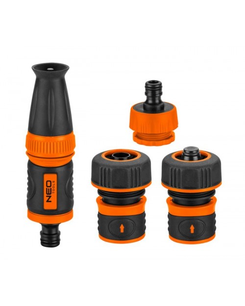 NEO TOOLS Σετ Ακροφύσιο Ψεκασμού Λάστιχου με Συνδέσμους 3/4" 15-711