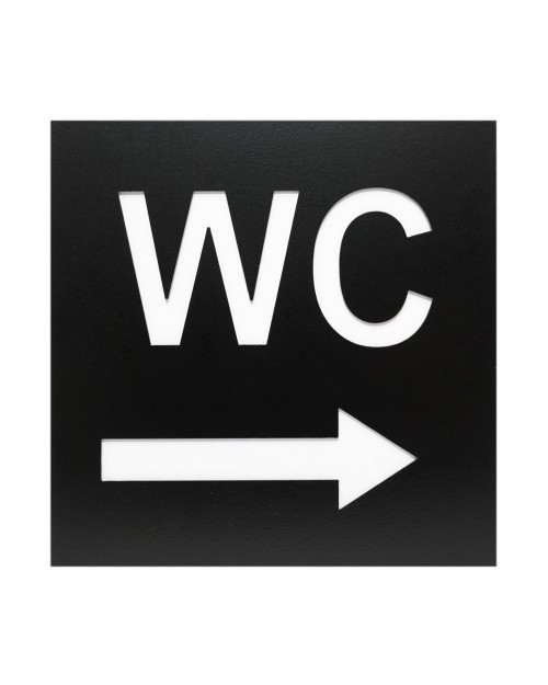 515 Σήμανση Τετράγωνη Inox WC με Κατεύθυνση Προς Δεξιά 12x12 εκ., Μαύρο Ματ SG-1125347