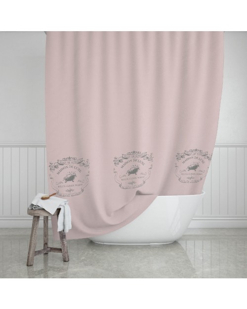 Estia Maison Deluxe Κουρτίνα Μπάνιου Υφασμάτινη 180x200 cm Ροζ ESTIA 02-11772