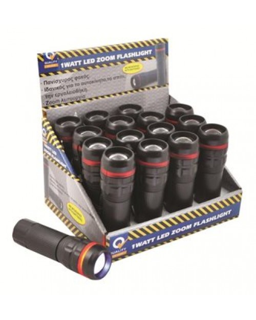 Quality Φακός 1 Watt LED Zoom Flashlight