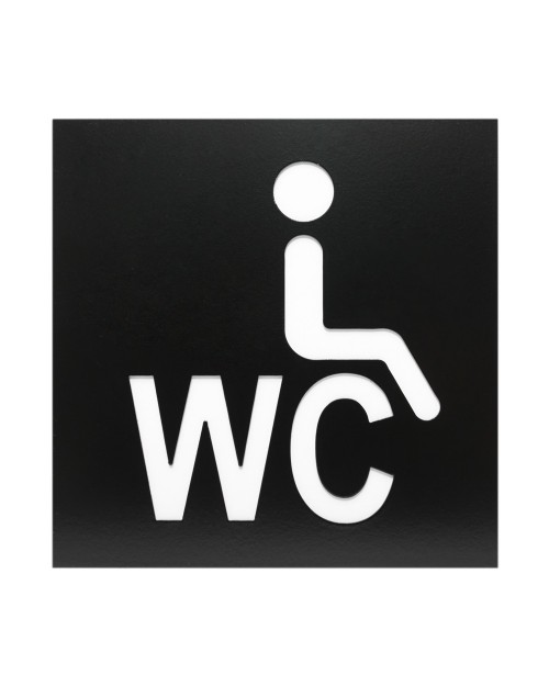 (N.515) Σήμανση Τετράγωνη Inox WC ΑμεΑ 12x12 εκ., Μαύρο Ματ SG-1125345