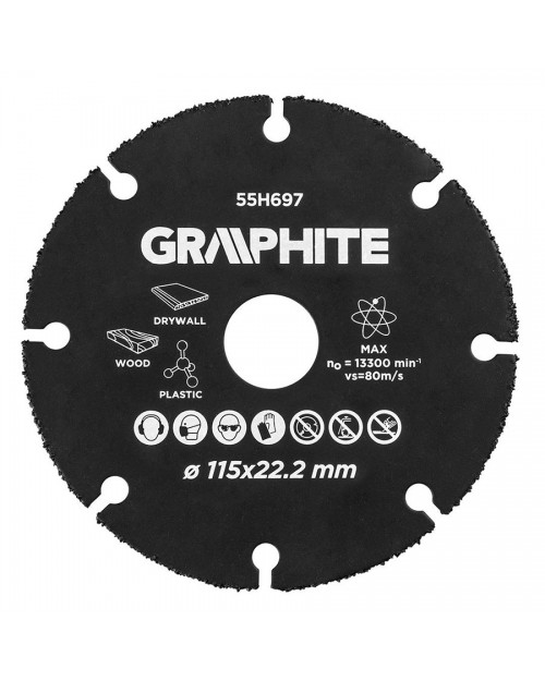 GRAPHITE Δίσκος καρβιδίου Multi Material 115mm 55H697