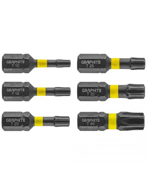 GRAPHITE Μύτες Torx ΤΧ10/15/20/25/30/40Χ25mm σετ 6τ. 56H541 