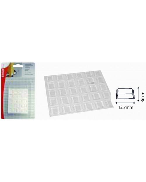 Αποσβεστήρας κρούσεων/θορύβου 12.7x12.7x3mm 20τμχ - διάφανο