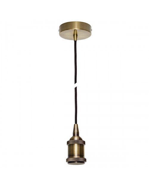 Μονόφωτο 1.5m/3Χ075 Ε27 ροζέτα antiq.brass