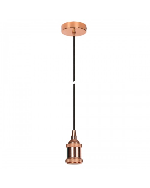 Μονόφωτο 1.5m/3Χ075 Ε27 ροζέτα pink cooper