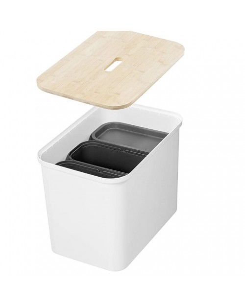 SmartStore™ Collect Κουτί αποθήκευσης με 3 κάδους και καπάκι πλαστικό λευκό 76 L 8006501