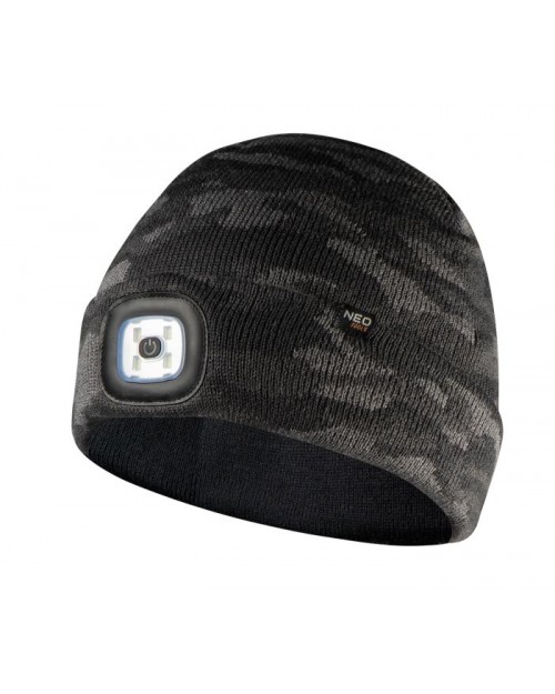 NEO TOOLS Σκούφος με ενσωματωμένο φακό CAMO 81-632