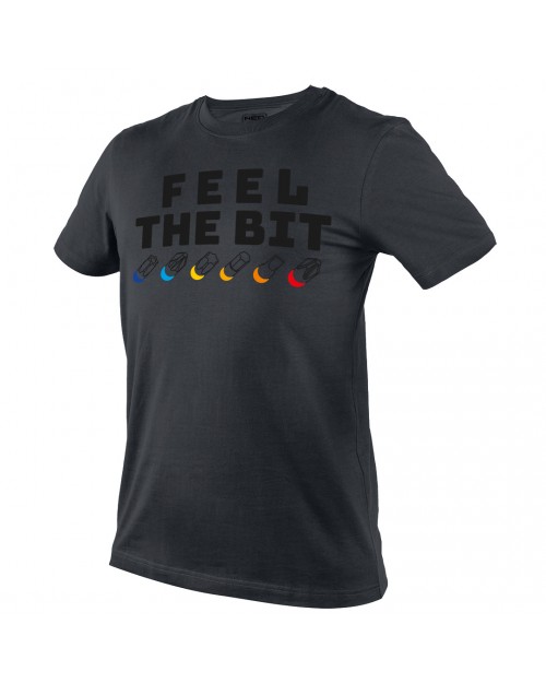 NEO TOOLS T-Shirt Feel the Bit σκούρο γκρι 81-641