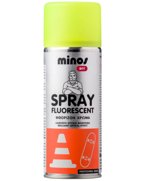 Minos Fluorescent Paint Σπρέι Βαφής Φθορίζον Κίτρινο 400ml 9197