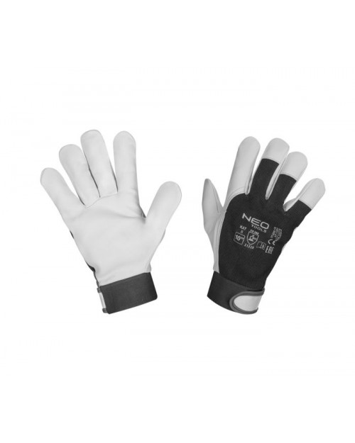 NEO TOOLS Γάντια εργασίας από δέρμα και ύφασμα 10"/XL 97-655-10