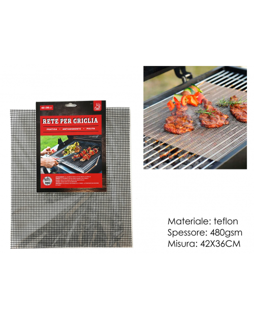 Σχάρα εύκαμπτη ψησίματος BBQ 42x36 cm 749572