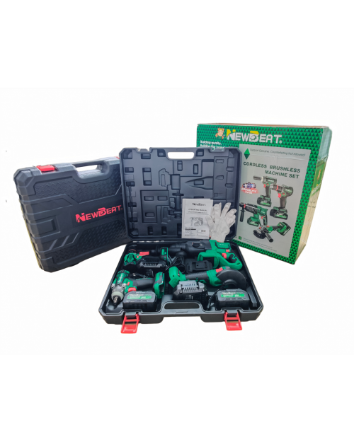 NEWBEAT Σετ Τρυπάνι, Παλμικό, Τροχός & Κρουστικό Brushless 3x4.0Ah 21V  5303005