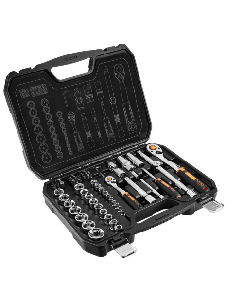 NEO TOOLS Καστάνια με Καρυδάκια 1/2" και 1/4" σετ 73τεμ 10-054