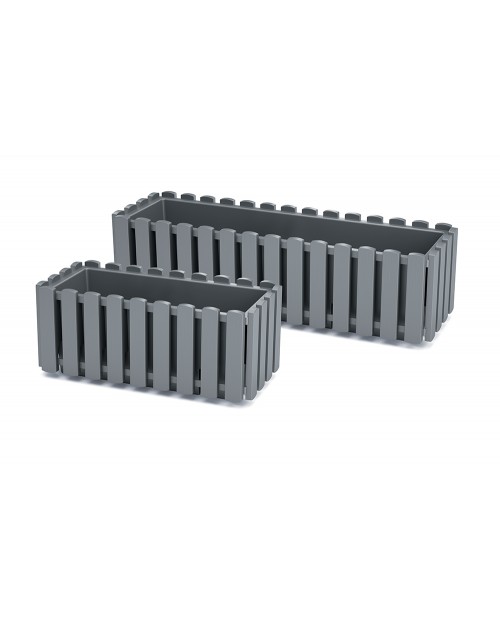 PROSPERPLAST Γλάστρα Boardee Fence Γκρι 38x18x16,2cm DDEF400-405U