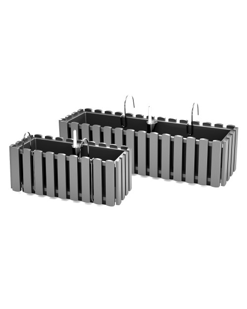PROSPERPLAST Γλάστρα Boardee Fence W Γκρι 58x18x16,2cm DDEF600W-405U