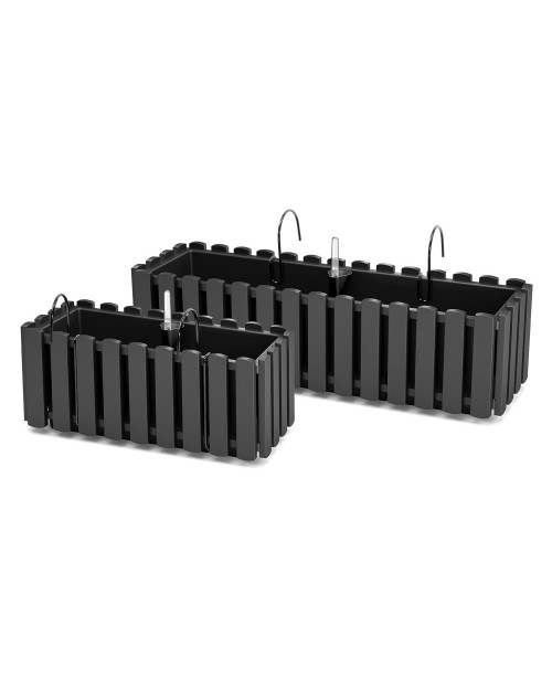 PROSPERPLAST Γλάστρα Boardee Fence W Ανθρακί 58x18x16,2cm DDEF600W-S433