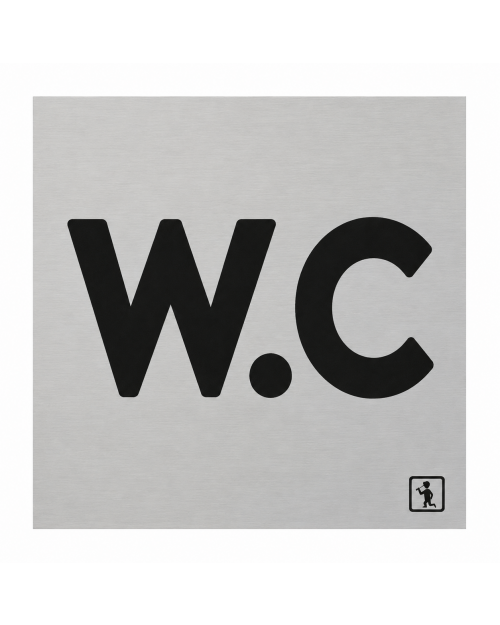 Σήμα 'WC' 7.5x7.5εκ. - Αλουμίνιο