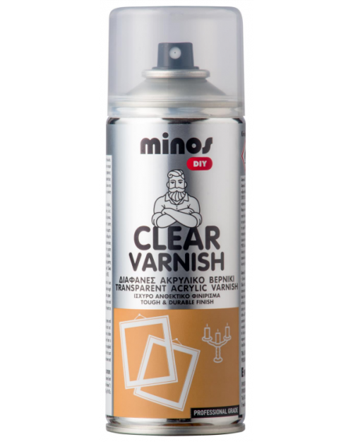 Minos Clear Varnish Ακρυλικό Βερνίκι με Ματ Εφέ Διάφανο 400ml 9207