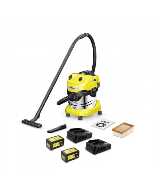 KARCHER  Σκούπα υγρής και ξηρής αναρρόφησης Μπαταρίας WD 4-18 S Dual Battery Set V-20/22  1.628-626.0  WD4-18S