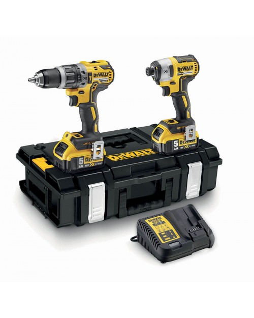 DEWALT Σετ Brushless Δραπ/δο Kρουστικό & Παλμικό Kατσαβίδι 3 ταχυτ. 18V 2x5.0Ah DCK266P2