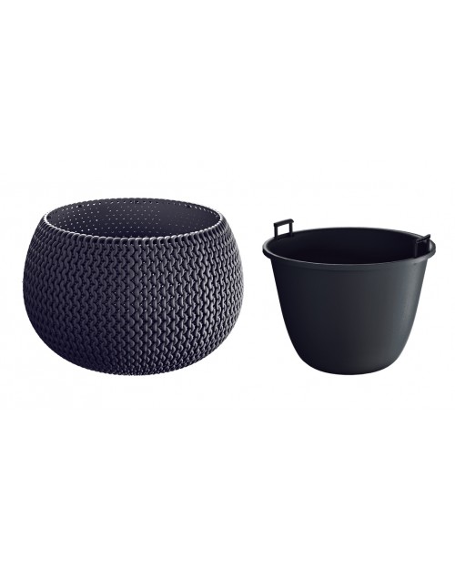 PROSPERPLAST Γλάστρα Splofy Bowl Ανθρακί 2,3 lt DKSP240-S433
