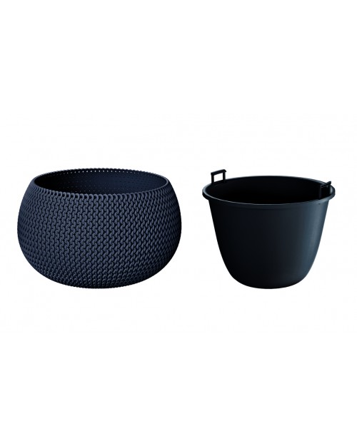 PROSPERPLAST Γλάστρα Splofy Bowl Ανθρακί 9 lt DKSP370-S433