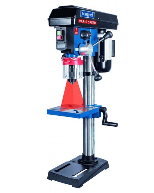 Scheppach Δράπανο κολωνάτο πάγκου 550W 16mm με ρύθμιση στροφών DP19VARIO