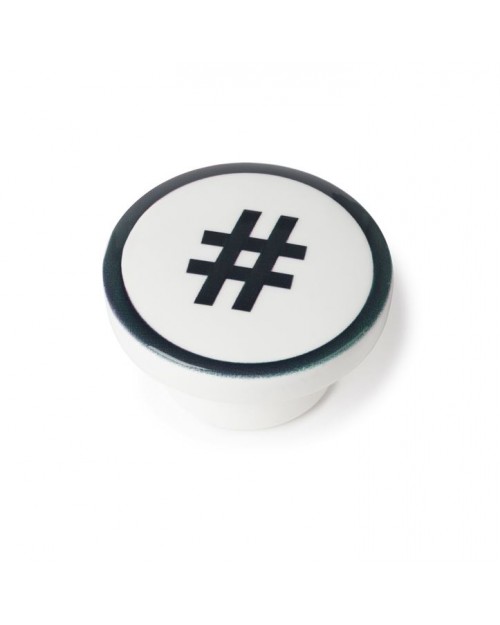 Πομολάκι HAYA D38mm hashtag άσπρο/μαύρο E319