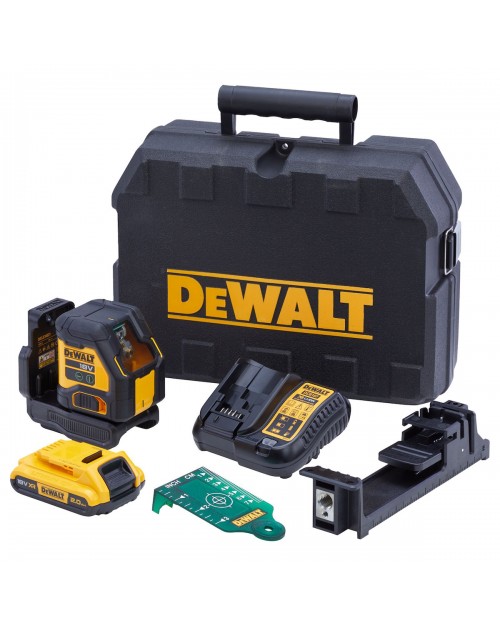 Dewalt DCLE34021D1 Γραμμικό Αλφάδι Laser Πράσινης Δέσμης 18V 1x2Ah 55m Li-Ion με μπαταρία & φορτιστή