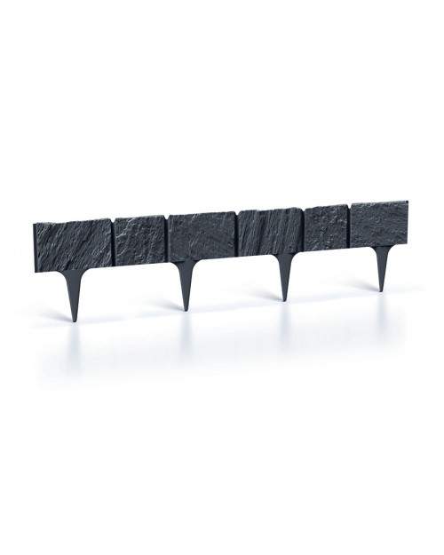 PROSPERPLAST Διαχωριστικό κήπου φράχτης 3900mm Ανθρακί Garden Stone IBST-S433
