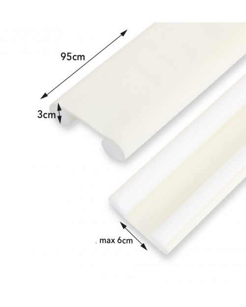 H&C αεροστόπ πόρτας διπλό 6χ95χ3cm λευκό  HC21078