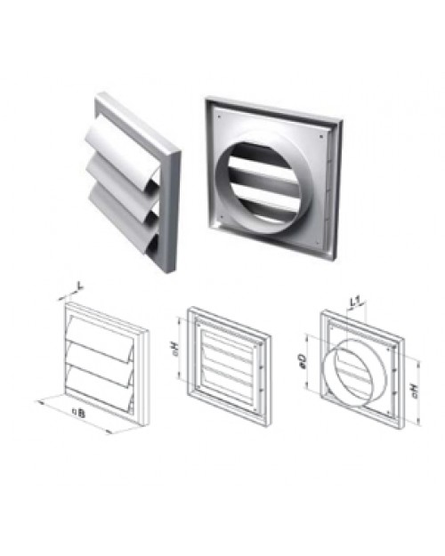Καπάκι Κλεισίματος Vents Φ150 187x187mm Πλαστικό - Λευκό